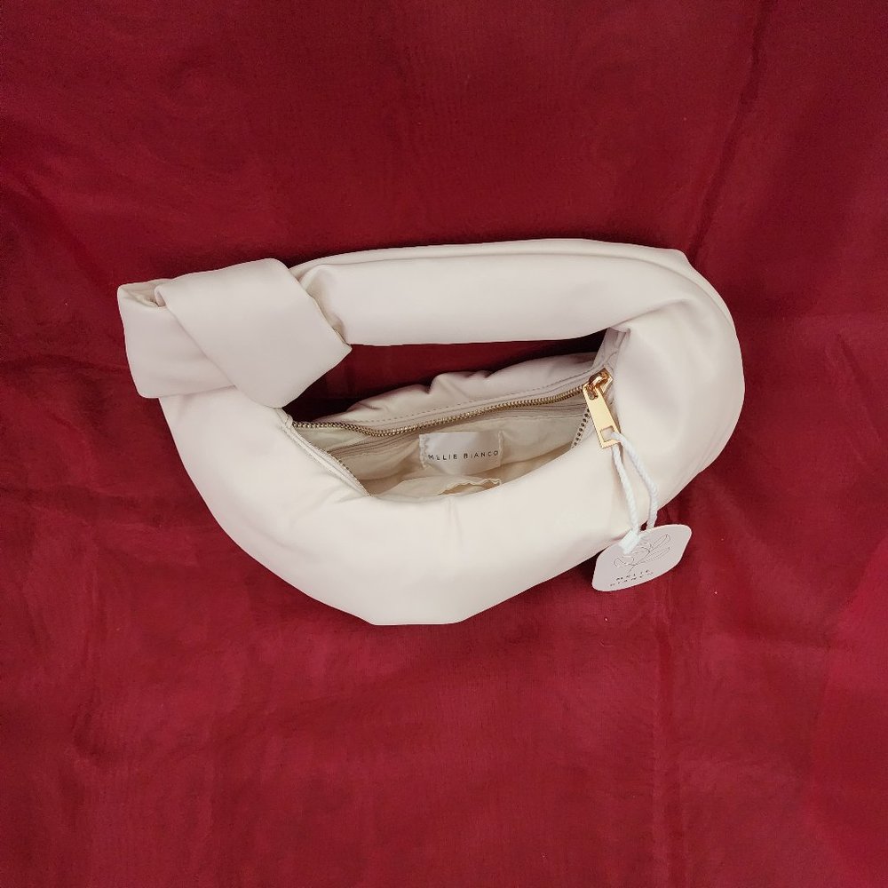Melie Bianco Alexandra Cream Vegan Top Handle Bag - Picture 2 of 3